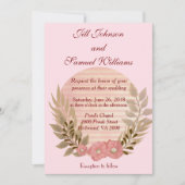 Wedding Soft Pink Floral Kaart (Voorkant)