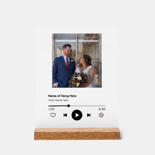 Wedding Song and Photo Acrylic Sign Acryl Bord (Voorkant)