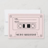 Wedding Song Request Cassettebandje Blush Pink RSV RSVP Kaartje (Achterkant)