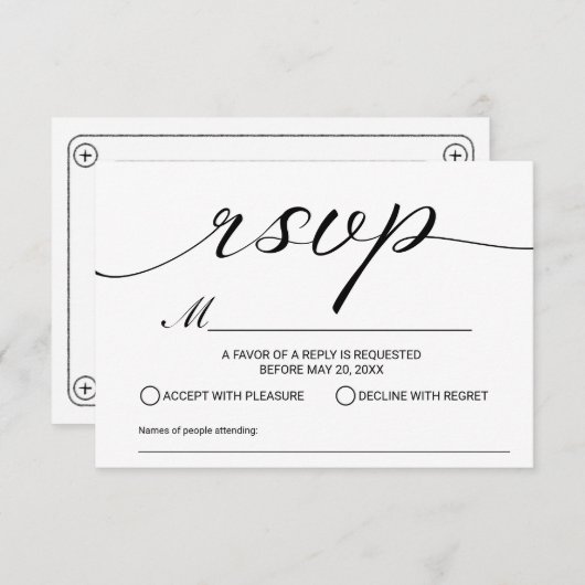 Wedding Song Request Cassettebandje RSVP (Voorkant / Achterkant)