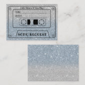 Wedding Song Request Dusty Blue Glitter Insert Informatiekaartje (Voorkant / Achterkant)