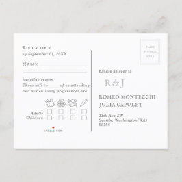 Wedding Song Request RSVP Uitnodiging Briefkaart