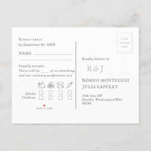 Wedding Song Request RSVP Uitnodiging Briefkaart