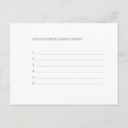 Wedding Song Request RSVP Uitnodiging Briefkaart (Voorkant)