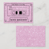 Wedding Song Verzoek Modern Pink Cassette Insert Informatiekaartje (Voorkant / Achterkant)