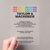 Wedding Sounds Gay Fun Rainbow Pride Acryl Uitnodigingen (Insitu (Draagbaar))