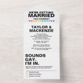 Wedding Sounds Gay Fun Rainbow Pride All In One Uitnodiging (Binnen)