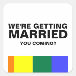 Wedding Sounds Gay Fun Rainbow Pride Vierkante Sticker