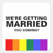 Wedding Sounds Gay Fun Rainbow Pride Vierkante Sticker (Voorkant)