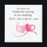 Wedding Souvenirs, cadeaus, spoelen voor gasten Magneet<br><div class="desc">Klik op onze winkel Mijn huwelijkssouvenirs om al onze design voor gunstboxen, sleutelhangers, magneten, kaarten, chocs, bedels, kettingen en horloges voor souvenirs te zien als een 'Bedankt' voor bruiloftsgasten, bruidsmeisjes, de bruid & bruidegom of de beste man. Wijzig de tekst, lettertypen en kleuren op maat van uw wensen. Verander het...</div>