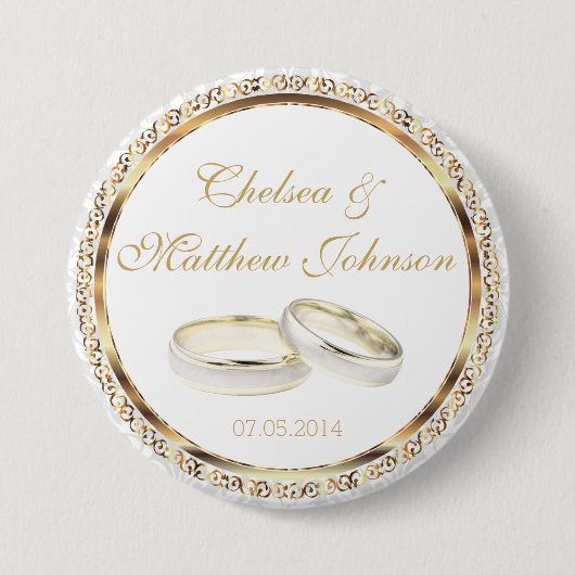 Wedding Souvenirs, cadeaus, spoelen voor gasten Ronde Button 7,6 Cm (Voorkant)
