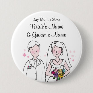 Wedding Souvenirs, cadeaus, spoelen voor gasten Ronde Button 7,6 Cm