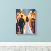Wedding Sparklers | Marriage Celebration Painted Canvas Afdruk (Insitu (Houten vloer))