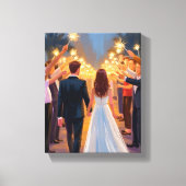 Wedding Sparklers | Marriage Celebration Painted Canvas Afdruk (Voorkant)