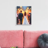 Wedding Sparklers | Marriage Celebration Painted Canvas Afdruk (Insitu (Woonkamer))