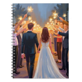 Wedding Sparklers | Marriage Celebration Painted Notitieboek