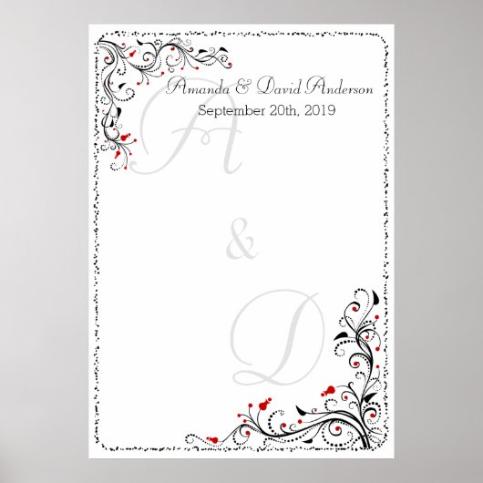 Wedding Special Event Seating Chart of Guestbook Poster (Voorkant)