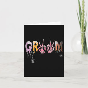 Wedding Spooky Halloween Skeleton Groom Just Marri Kaart