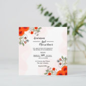 Wedding Square Bifold Invitation Kaart Mockup (Staand voorkant)