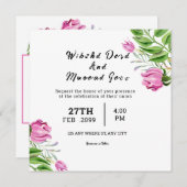 Wedding Square Gatefold Kaart Sjabloon (Voorkant / Achterkant)