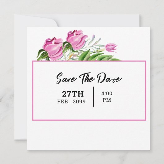 Wedding Square Gatefold Kaart Sjabloon (Achterkant)