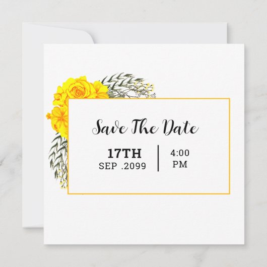 Wedding Square Gatefold Uitnodiging Kaart (Achterkant)