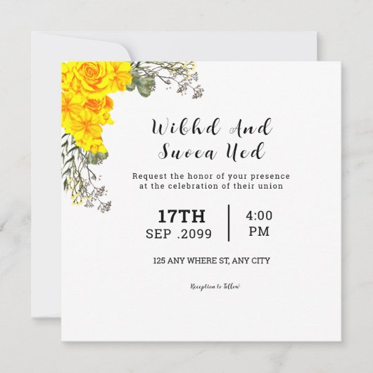 Wedding Square Gatefold Uitnodiging Kaart (Voorkant)