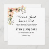 Wedding Square Gatefold Uitnodiging Kaart Design (Voorkant / Achterkant)
