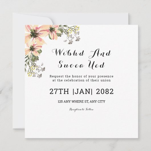 Wedding Square Gatefold Uitnodiging Kaart Design (Voorkant)