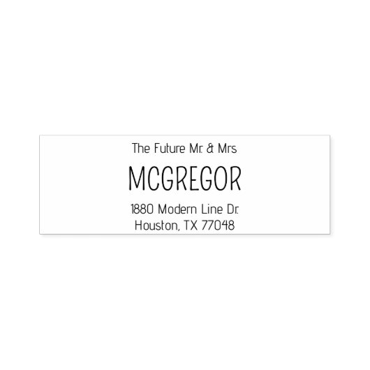 Wedding Stamp Future Mr. Mrs. Last Name Engagement Zelfinktende Stempel (Design)