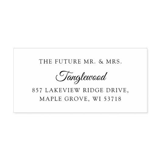 [Wedding Stamp] The Future Mr & Mrs Address Label Zelfinktende Stempel (Design)