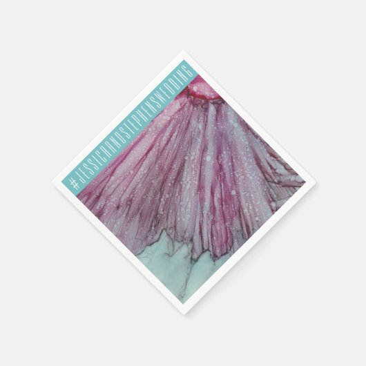 Wedding Standard Napkin Turquoise en Lavenders Servet (Hoek)