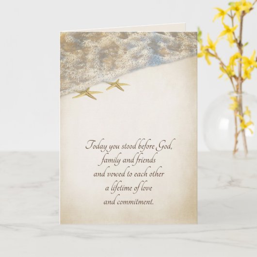 Wedding Starfish Kaart (Gele Bloem)