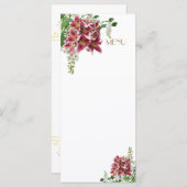 Wedding Stargazer Floral Menu Kaart (Voorkant / Achterkant)