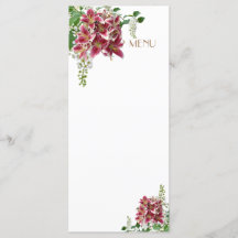 Wedding Stargazer Floral Menu Kaart