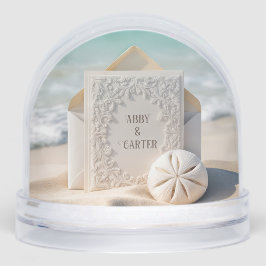 Wedding Stationery With Beach Sand Dollar Sneeuwbol