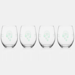 Wedding Stemless Wine Glasses Pepermint Butterfly Wijnglas Zonder Voet