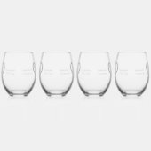 Wedding Stemless Wine Glasses Zilveren Harten Wijnglas Zonder Voet (Links)