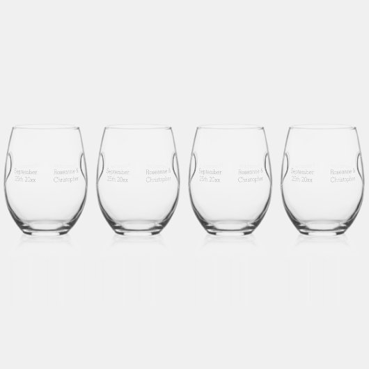 Wedding Stemless Wine Glasses Zilveren Harten Wijnglas Zonder Voet (Links)