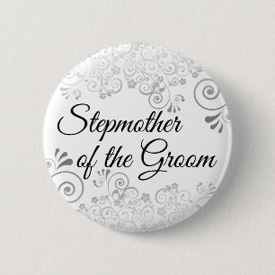 Wedding Stepmoeder van de Groom Silver Filigree Ronde Button 5,7 Cm
