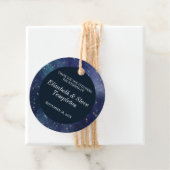 Wedding Sterrennacht Celestial Dank u Navy Bedankjes Labels (In situ)