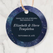 Wedding Sterrennacht Celestial Dank u Navy Bedankjes Labels (Achterkant)