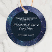 Wedding Sterrennacht Celestial Dank u Navy Bedankjes Labels (Voorkant)