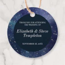 Wedding Sterrennacht Celestial Dank u Navy Bedankjes Labels