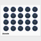 Wedding Sterrennacht Celestial Dank u Navy Ronde Sticker (Vel)