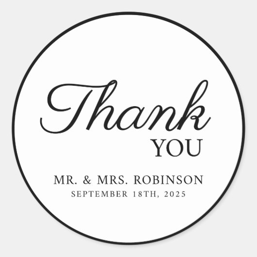 Wedding sticker bedankt. (Voorkant)