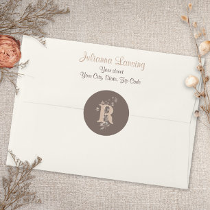 Wedding sticker Rustic Boho Neutral Wildflowers