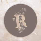 Wedding sticker Rustic Boho Neutral Wildflowers