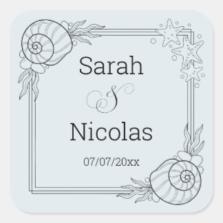 Wedding stickers personalized beachy