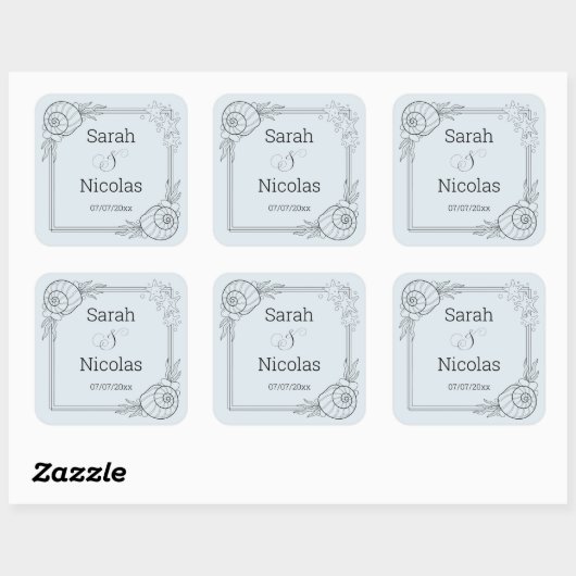 Wedding stickers personalized beachy (Vel)
